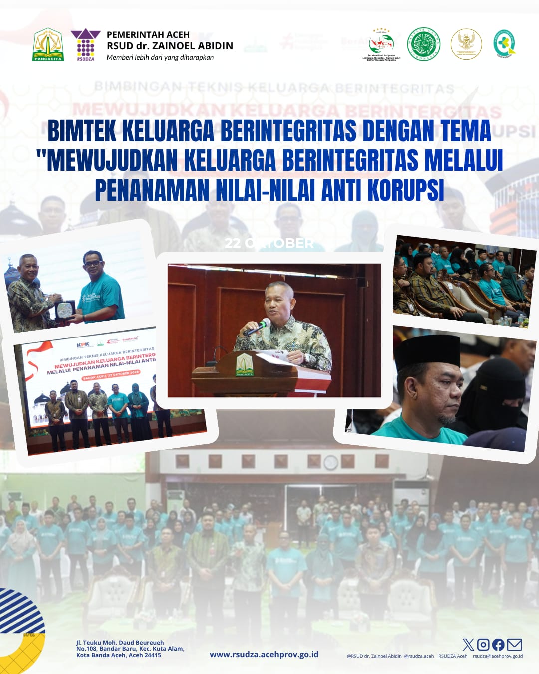 Direktur RSUDZA dan Kepala SKPA Ikuti Bimtek Keluarga Berintegritas Bersama KPK RI