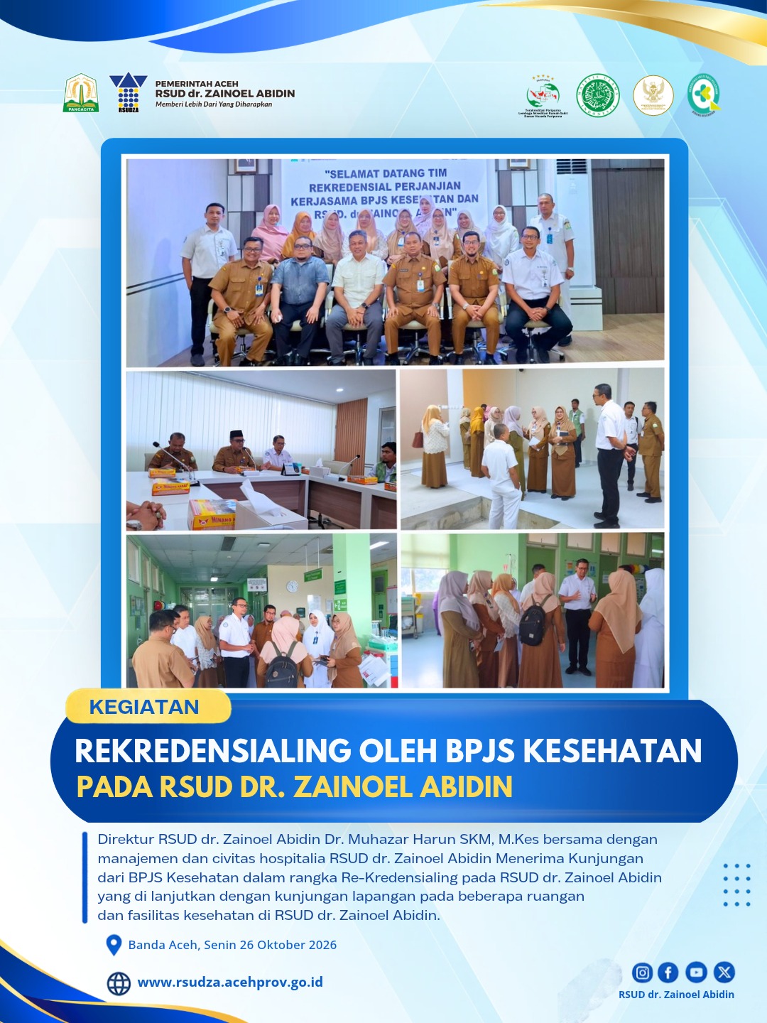 RSUDZA dan BPJS Kesehatan Lakukan Re-Kredensialing, Komitmen Jaga Mutu Layanan JKN di Aceh